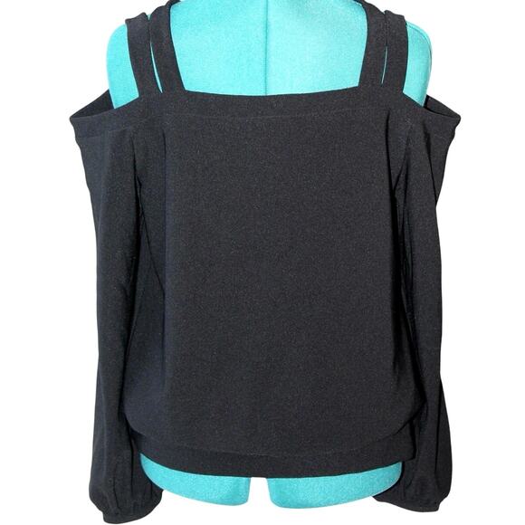Boston Proper Double Strap Cold Shoulder Top – Black, Size M - Picture 5 of 6